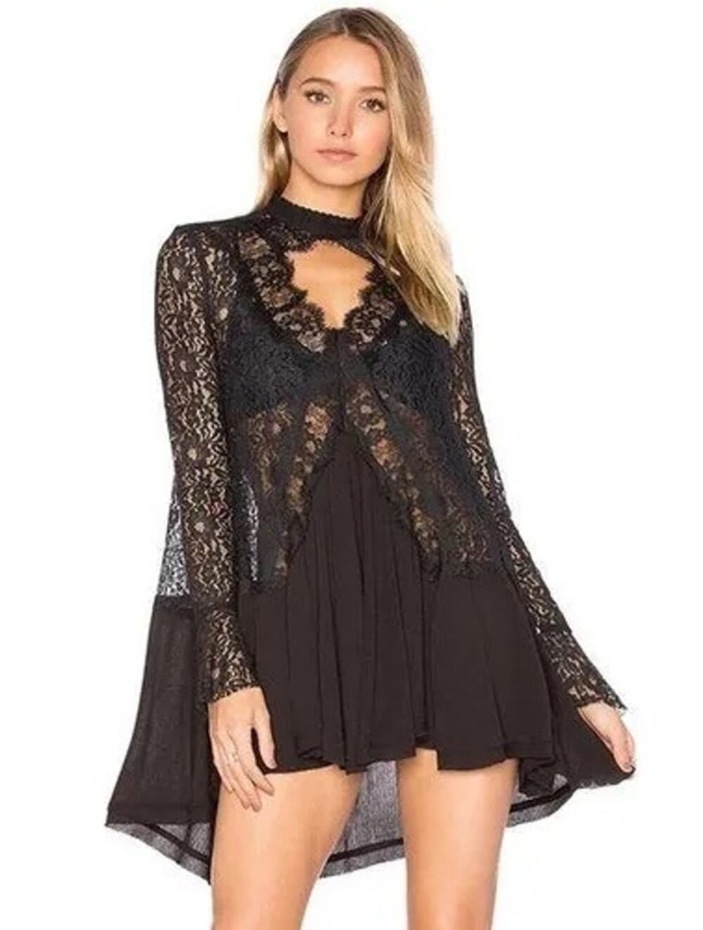 Free People Tell Tale Lace Tunic